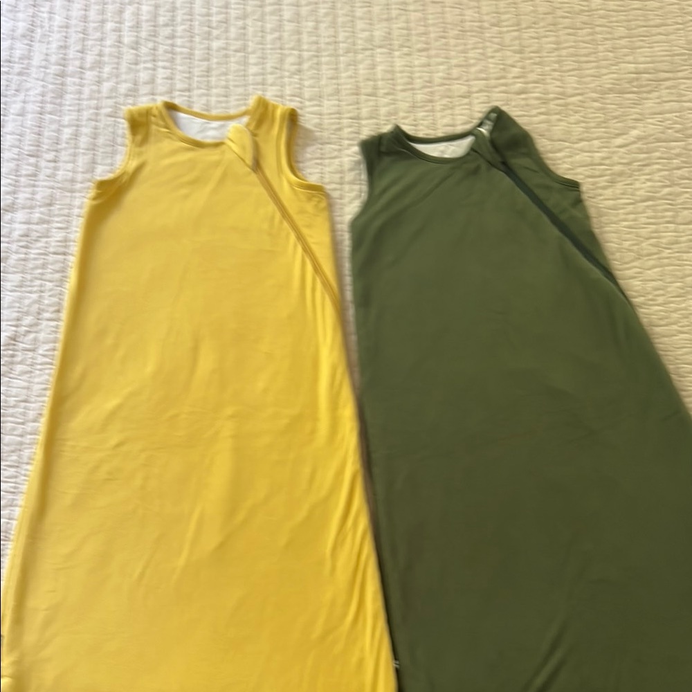 Kyte Yellow and Green Sleeveless Sleep Sacks (1.0) tog